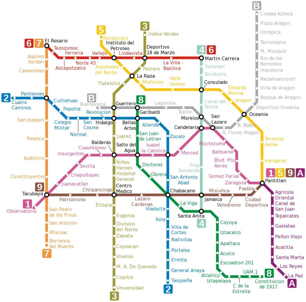 Мехіка на карце метро