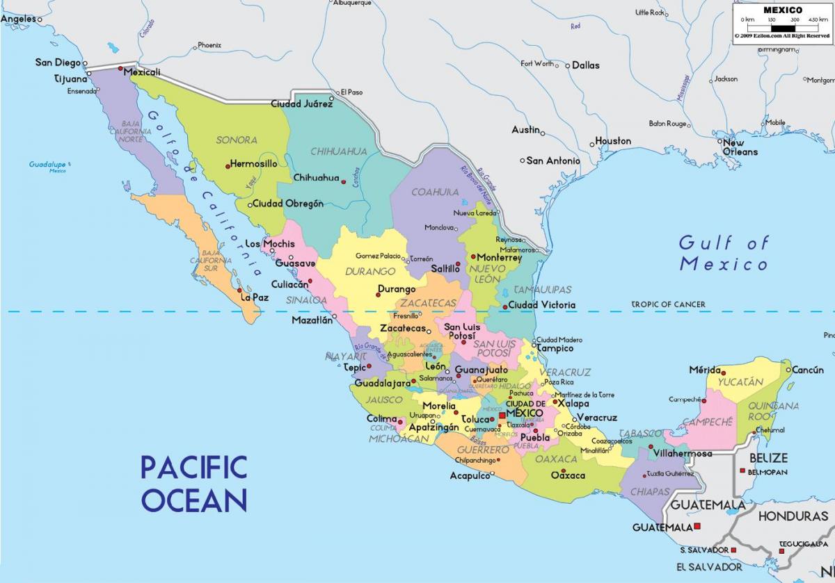 карта Мехіка дзяржавы