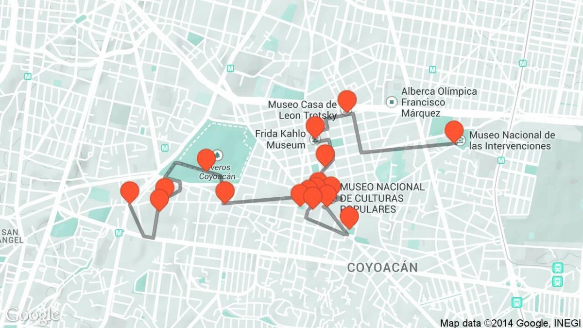 карта Мехіка пешаходная экскурсія