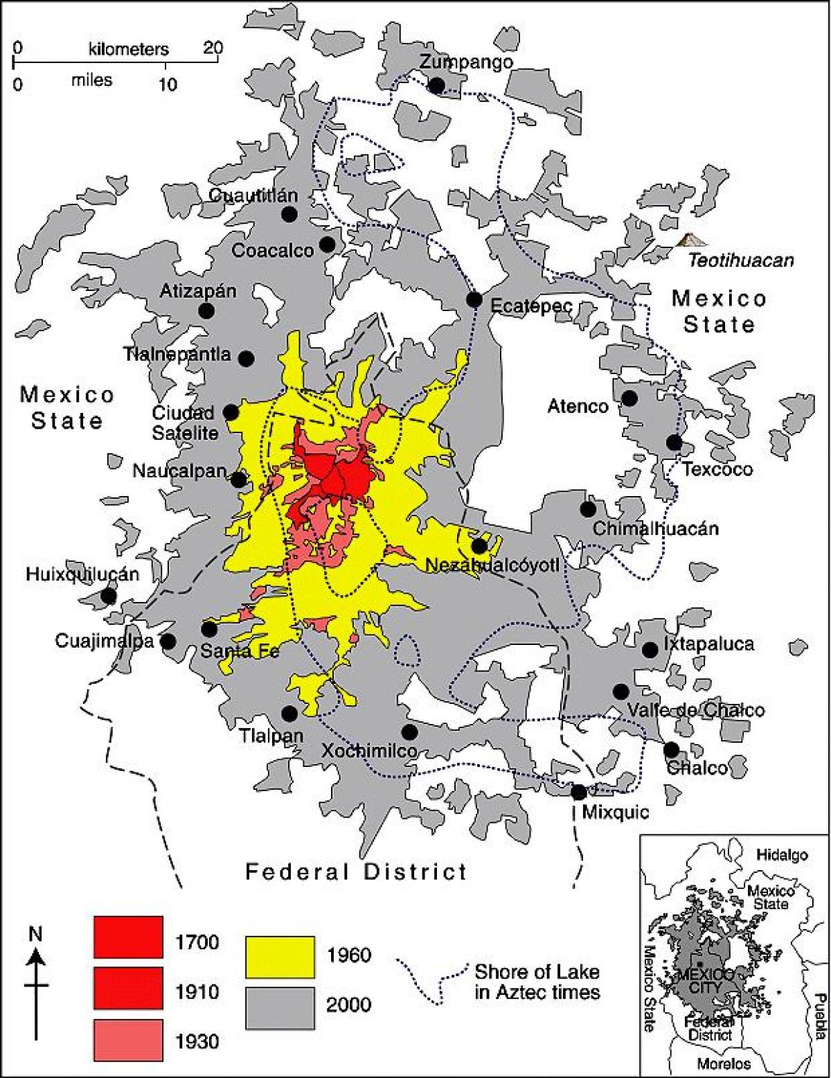 карта Мексікі гарадскога акругі
