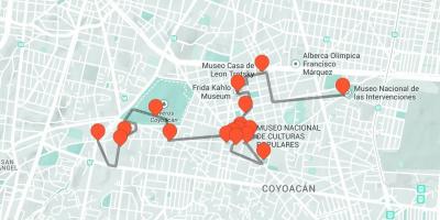 Карта Мехіка пешаходная экскурсія
