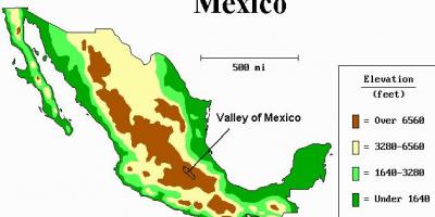 Карта даліны Мехіка